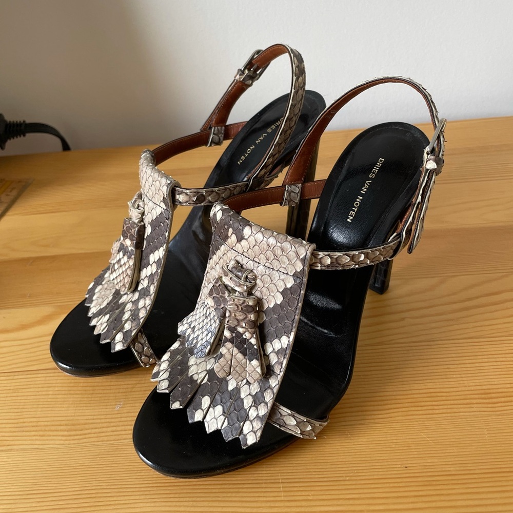 RARE Dries Van Noten snakeskin heels